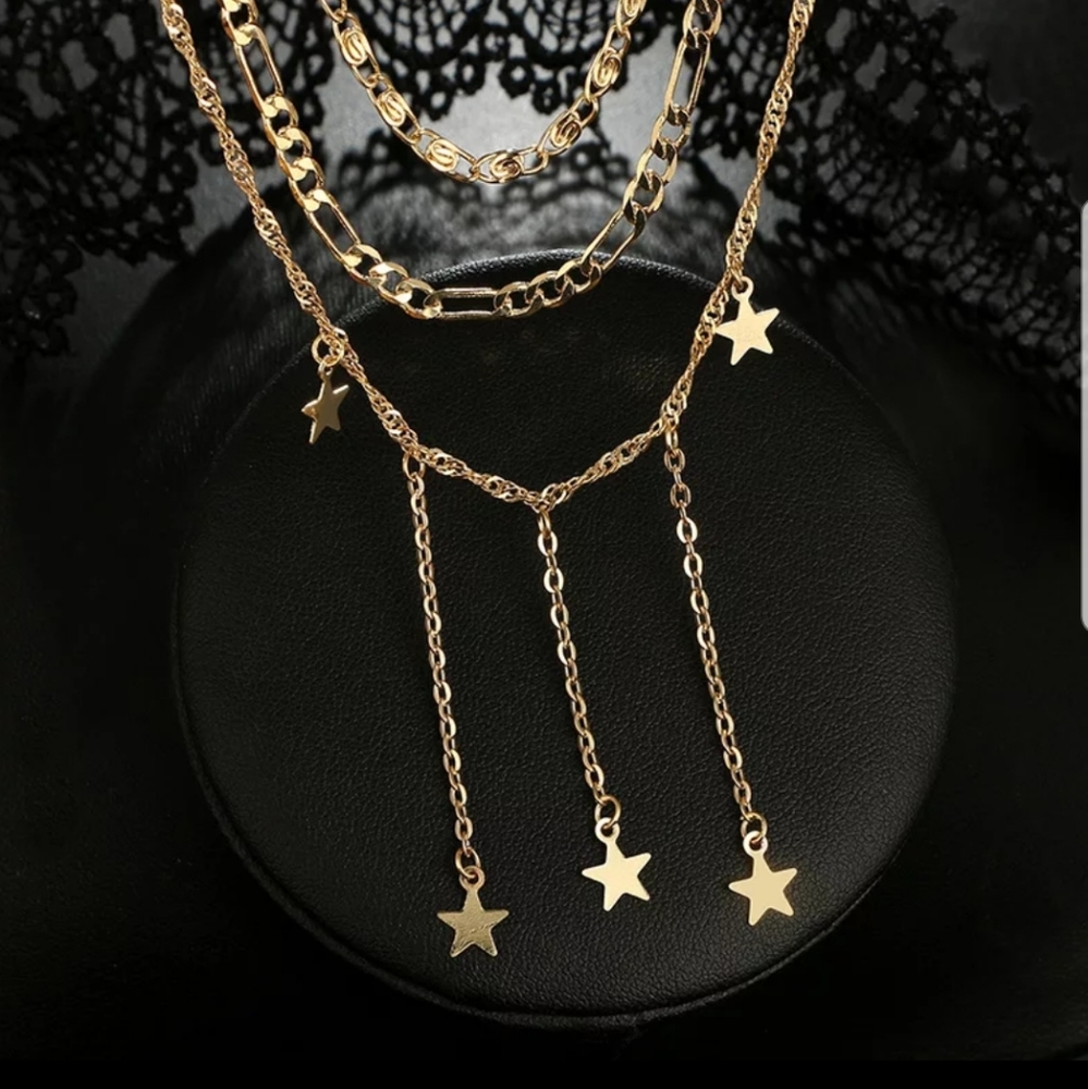 *Rivers* Stars and Chain Layered necklace - Picture 4 of 6